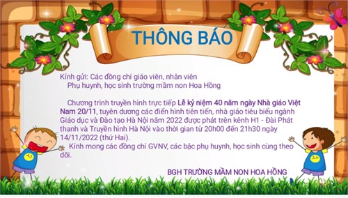 Thông báo về Chương trình truyền hình trực tiếp Lễ kỷ niệm ngày Nhà giáo Việt Nam 20/11